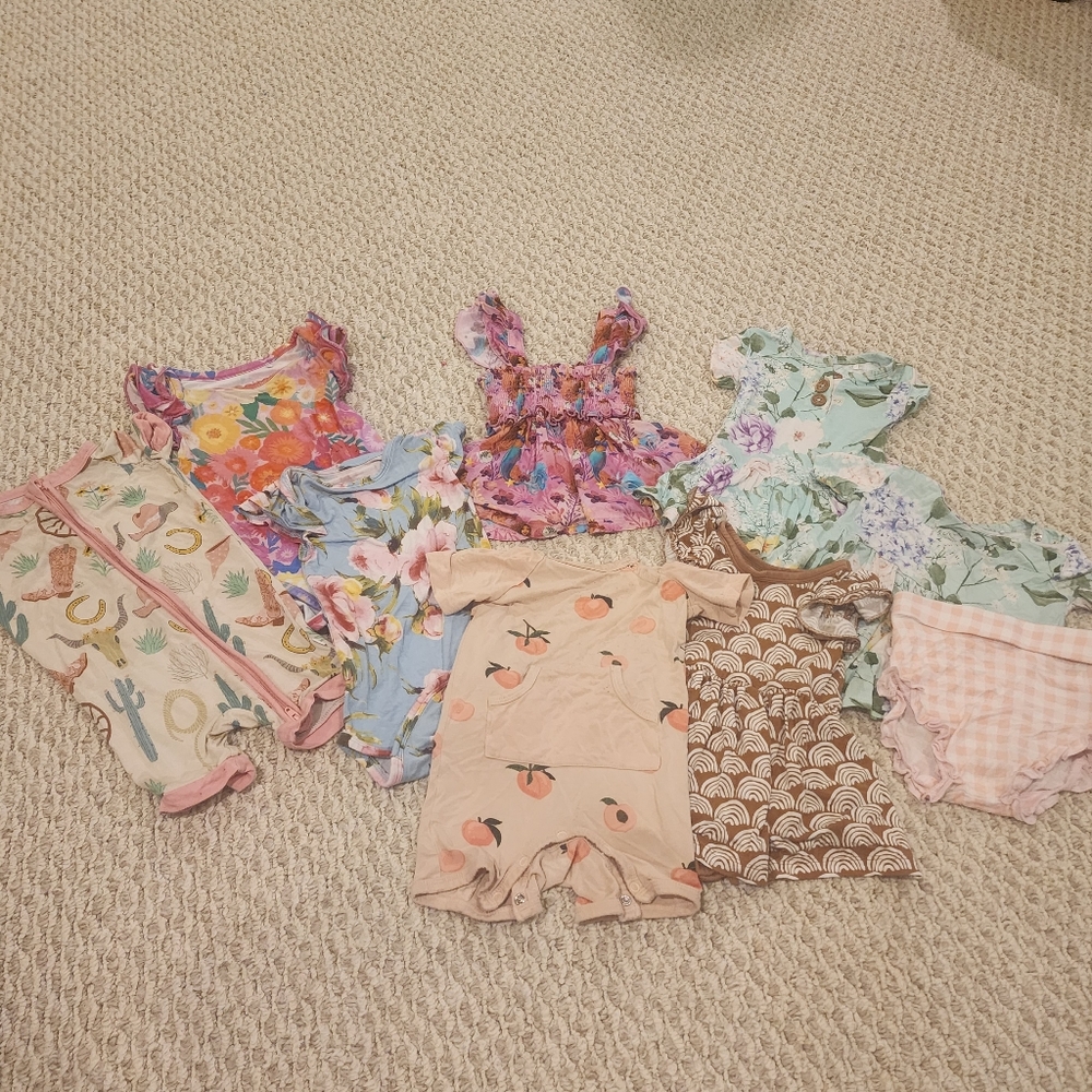 Bundle of Bamboo Baby Girl Clothes 6-12 Months
